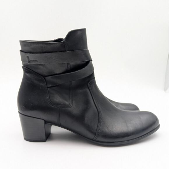 Ecco Shape M 35 Ankle Boots Side Zip Women's Leather Black Size US9-9.5 EU40 - Picture 3 of 10